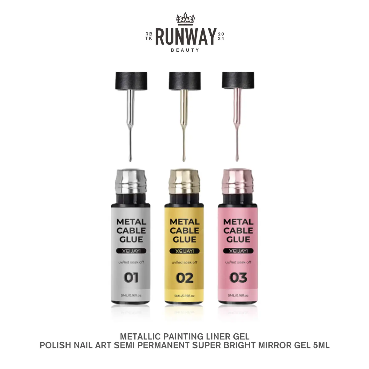 Metallic Painting Liner Gel Polish Nail Art Semi Permanent Super Bright Mirror Gel 5ml Nail Care Nail Polish Cutics Cosmetic Manicure Acrylic