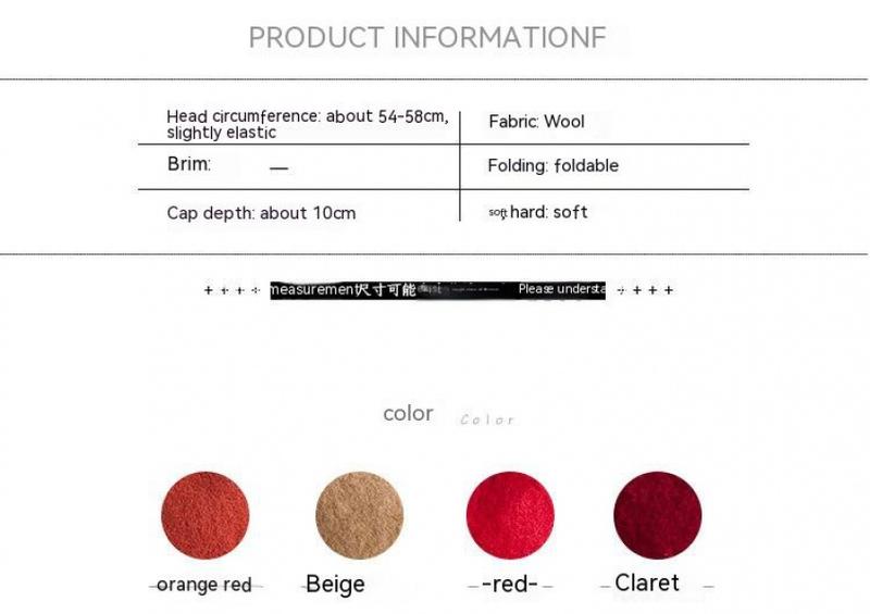Product Introduction of Mũ Nồi Len Cho Nữ, Mũ Nồi Nhật Bản Đa Năng, Nghệ Thuật, Họa Sĩ Anh, Phong Cách Hàn Quốc, Cổ Điển, Thời Trang, Thu Đôngob Hoa Women Hat Nón Cap 1
