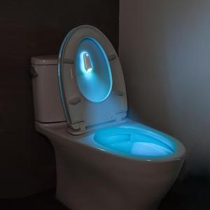 USB Rechargeable LED Toilet Night Light, Motions Sensor Floor Light with 1 Color Gradient & 7 Fixed Colors, Wall Light for Home Gifts, Cool Bathroom Accessory
