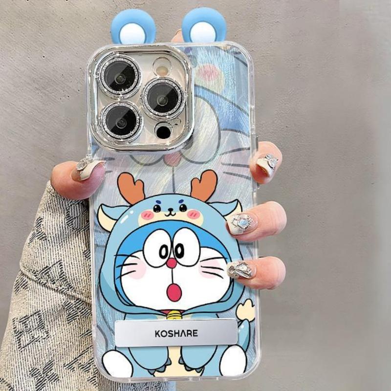 Product Introduction of Ốp Điện Thoại tai mèo hổ rồng leng keng cho iPhone , 15, 14, 13, 12, 11 Pro Max, XR, X, XS Max, 15Plus, 14Plus, X, XR, XS Max, nắp lưng chống sốc, màng bảo vệ ống kính tích hợp Case 9