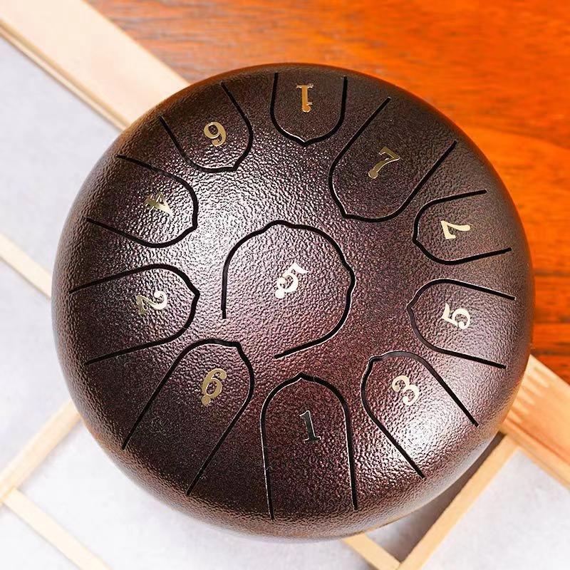 6 Inch 11 Note Steel Tongue Drum, 1 Count Handheld Ethereal Drum, Musical Instrument for Meditation & Yoga & Camping 3