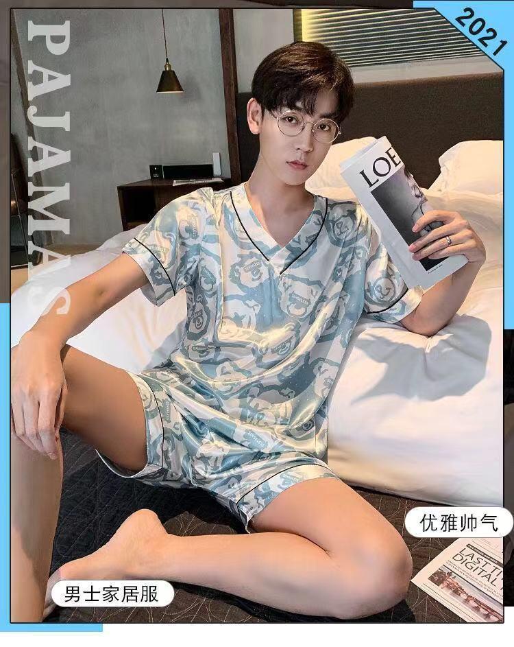 Product Introduction of Bộ Đồ Ngủ Nam Mùa hè, ngắn Tay, Giả Lụa, Lụa Lạnh Mỏng, Thường Ngày, Bộ Đồ Mặc Nhà Mùa Xuân Và Mùa Thu, Hàng Mới Về 2021, 2612 Đánh Giá Tích Cực 2