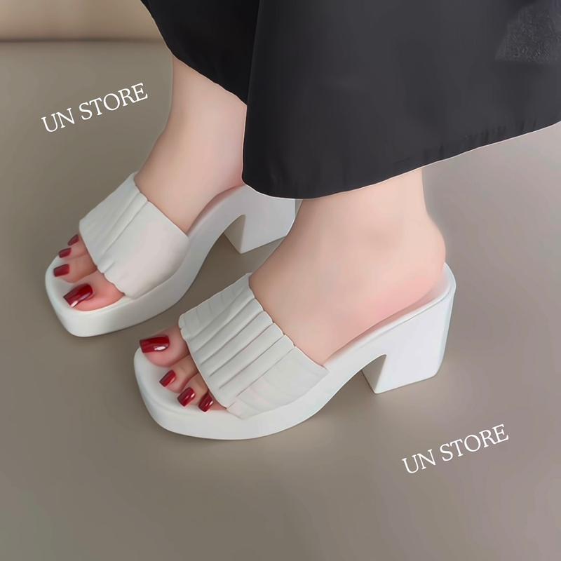 Dép đế xuồng PU quai vải nhung bản ngang Un Store - Model USD051 - Shoes DéP Sandal Nữ GiàY Jean