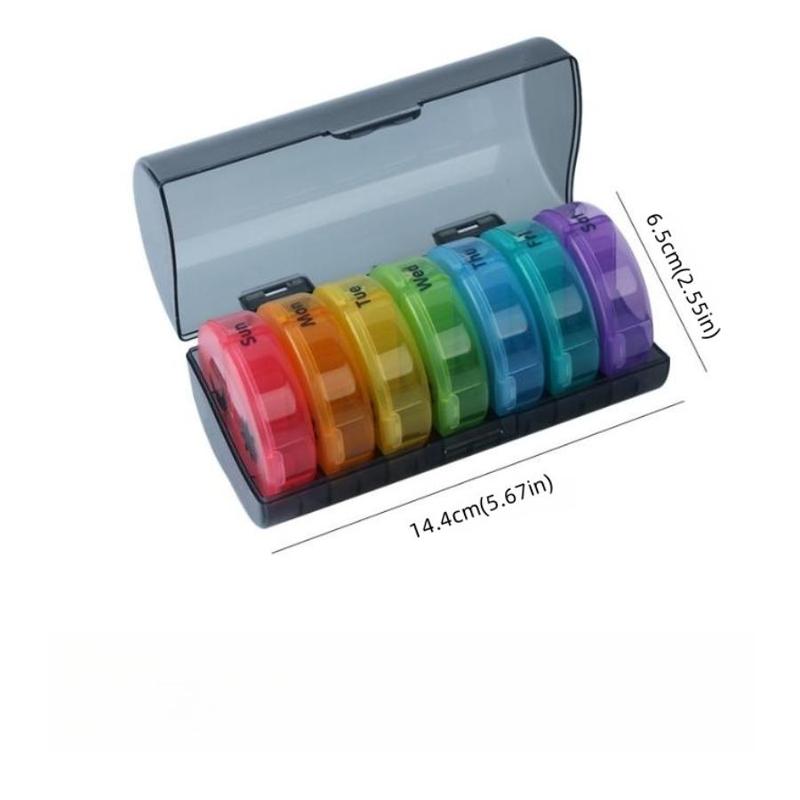 Product Introduction of Weekly Pill Organizer, 7-day Large Capacity Pill & Vitamin Storage Box, Summer Essentials Portable Pill Box for Travel & Home Use, Organizer Storage 6