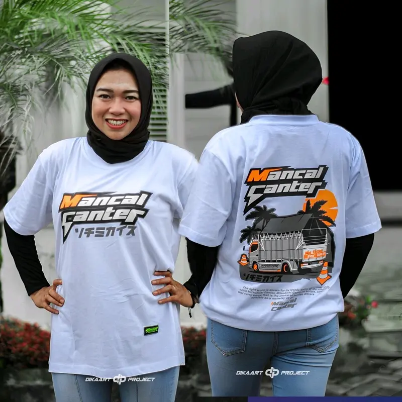 Koas Mancal Canter,Mancal Canter indonesia,Mancal Canter Free Stiker, Hitam, Putih Kaos Katun 5