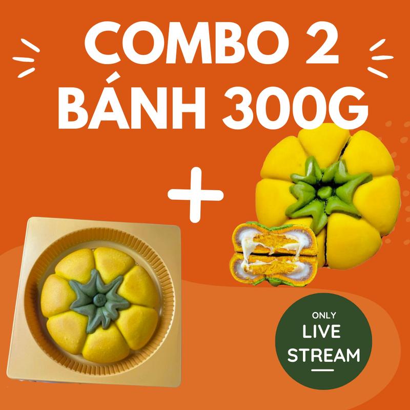 Livestream - Combo 2 bánh trung thu mochi trứng ruốc hình bí ngô 300g Lâm Thuỷ