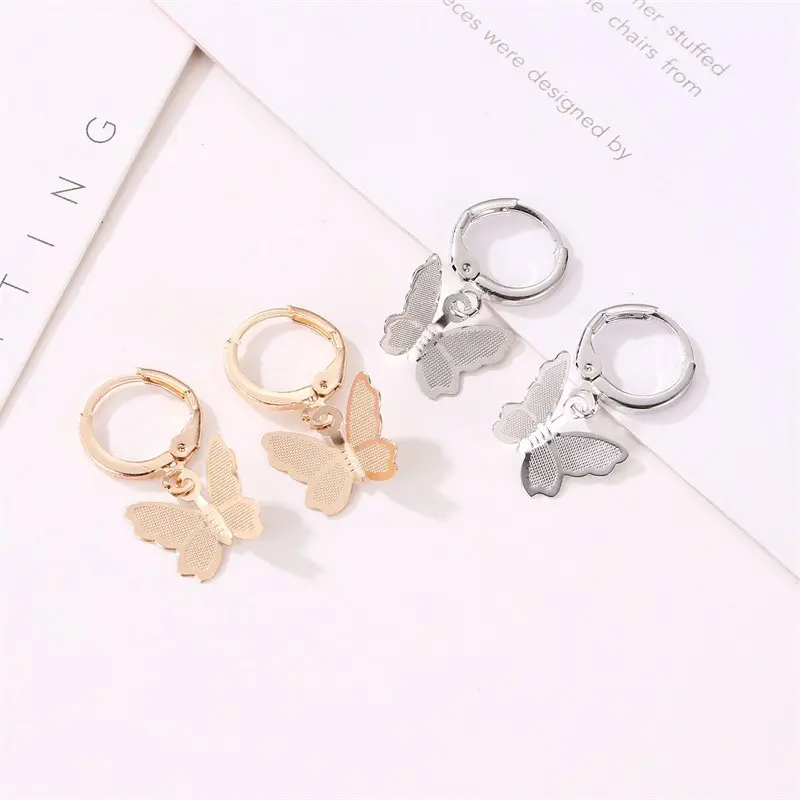 Anting wanita korea Kupu-kupu Manis Klip Giwang Mini Elegant Viral Model Terbaru Titanium Korea. B-40 Gold Silver