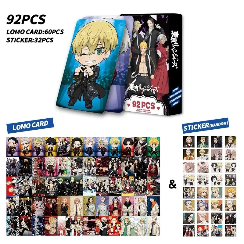 [Lomo Tokyo Revengers 92] Bộ 60 lomo card + 32 Sticker anime TokyoRevenger 2