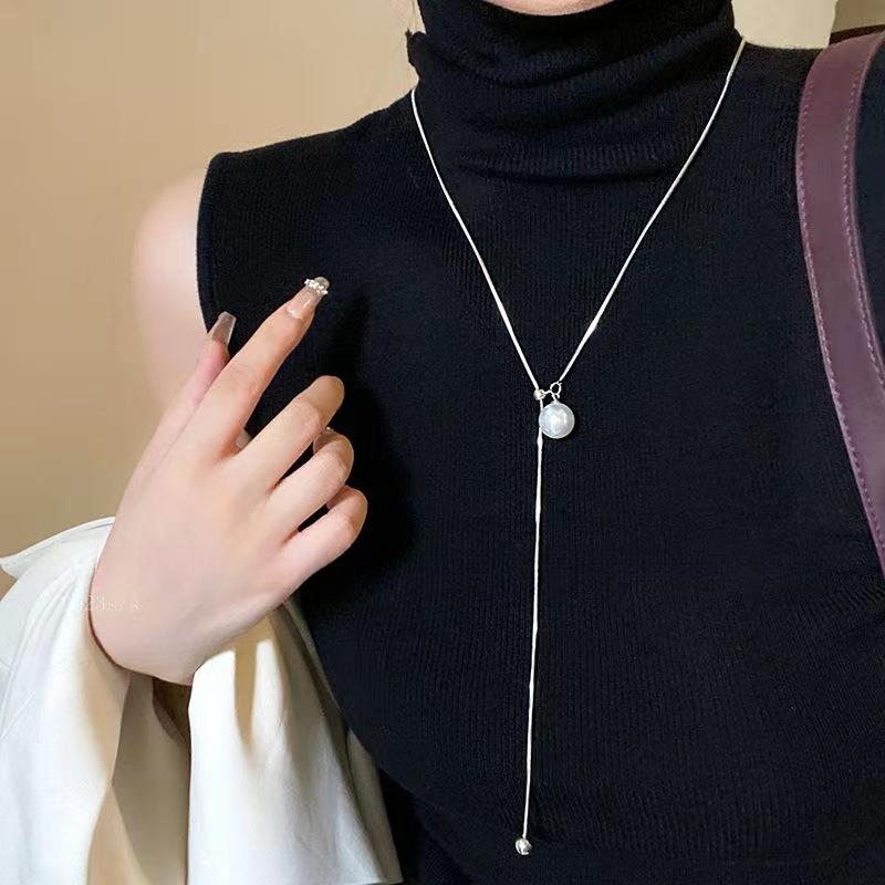 Vòng Cổ Dài Ngọc Trai, Có Thể Điều Chỉnh, Dây Chuyền Áo Len, Dành Cho Nữ chain đi tiệc fashion  accessories tặng mẹ nhỏ tay hạt chuỗi  tt 4