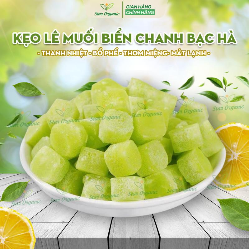  Kẹo Ngậm Lê Chanh Bạc Hà Tiêu Đờm Giảm Ho Kẹo Lê An Phế Vị Chanh Muối Giữ Ấm Cơ Thể Thơm Miệng Ăn Vặt Star Organic Food Snack Candy 