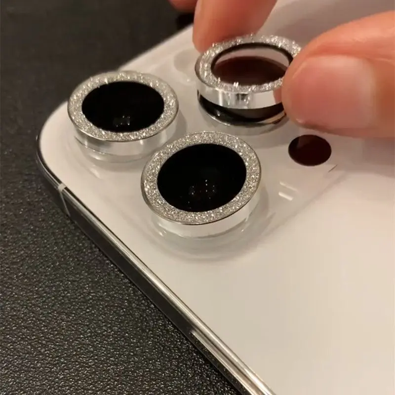 Suitable for Iphone15promax Iphone15 14pro/plus Lens Protector Glitter Lens Circle Tempered Glass Protective Film