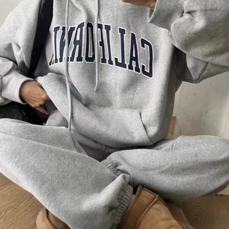 Set nỉ freesize form rộng unisex dành cho nam nữ - chất nỉ lót bông - dành cho mùa thu đông - mũ 2 lớp - dưới 70kg mặc đẹp - cao dưới 1m75 - set bộ nỉ - chữ in nhiệt