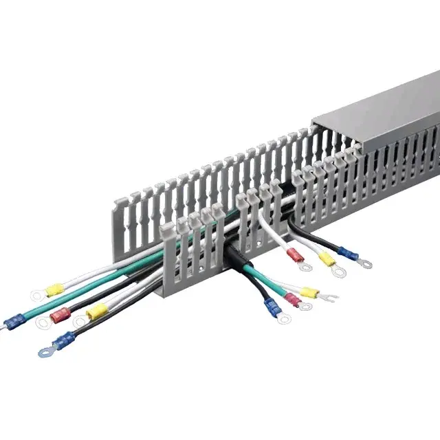 (tặng vít)Máng nhựa đi dây điện trong tủ điện,bàn máy tính ,chống cháy kích thước 25mm,35mm,45mm... dài 85cm và 1 mét màu ghi xám
