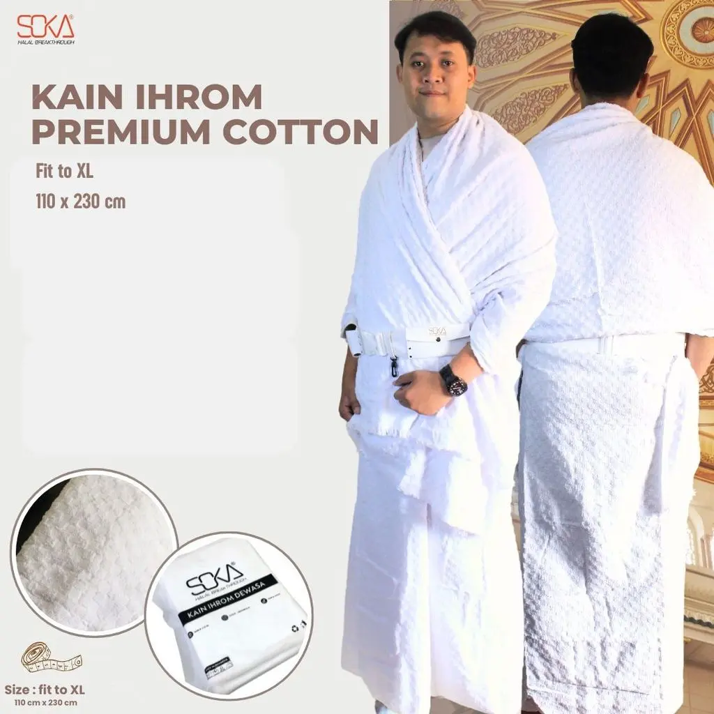 SOKA Kain Ihrom PREMIUM Cotton Dewasa Fit to XL