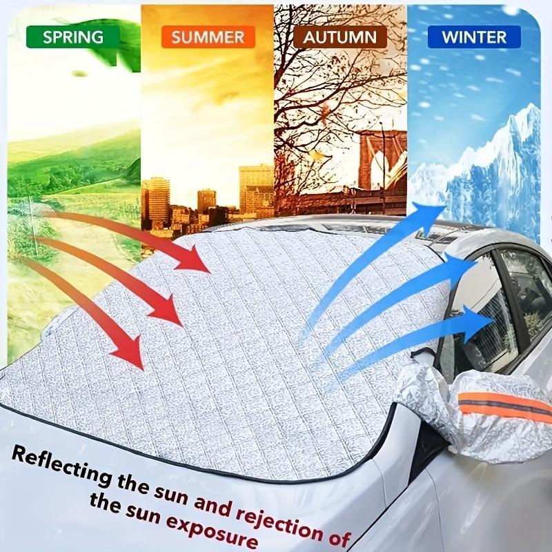 Winter Windshield Snow Cover, Automatic Visor, Frost Protective Sunscreen Anti-ice Front Windshield Cover 3