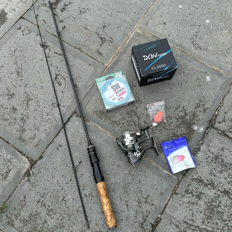 Bộ combo cần câu UL cán gỗ với máy CL 3000 dù sw nhái hơi cá sắt đủ sz 1m68 ,1m86,1m98 chuyên lurre đồ câu việt Pháp