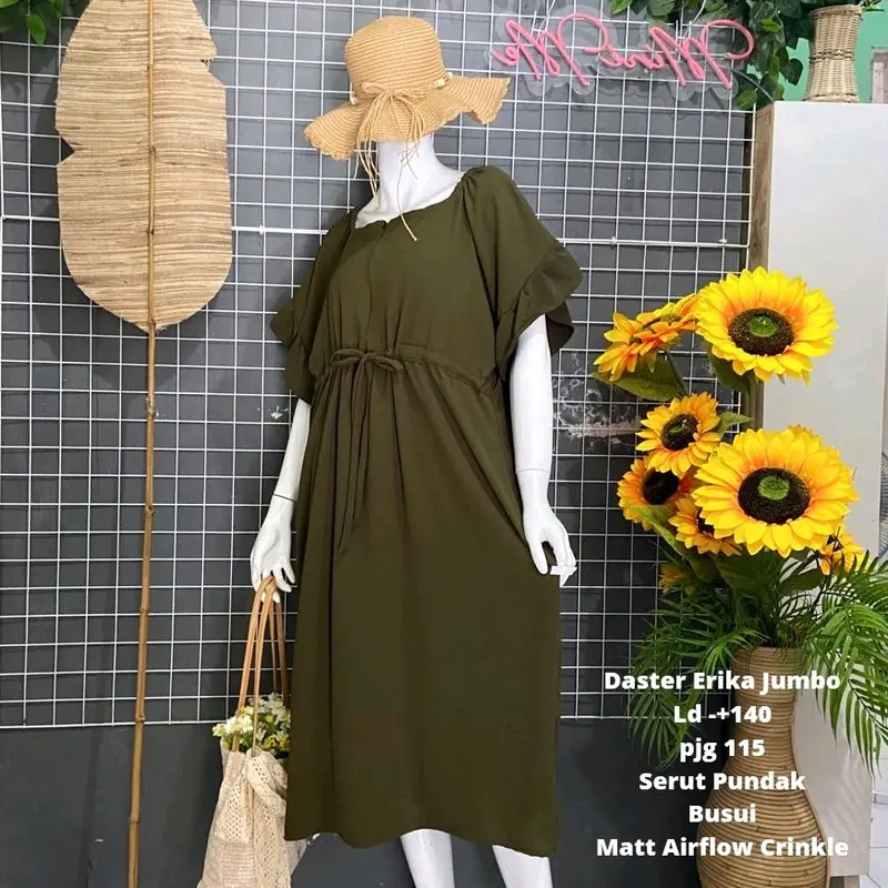 Daster Erika jumbo ld -+140 Crinkle Airflow Cantik Nyaman 4