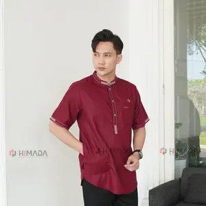 HIMADA LOOK Koko Zafar Pendek Dewasa Kurta Baju Muslim Pria Dewasa Polos Lengan Pendek Koko Sunnah