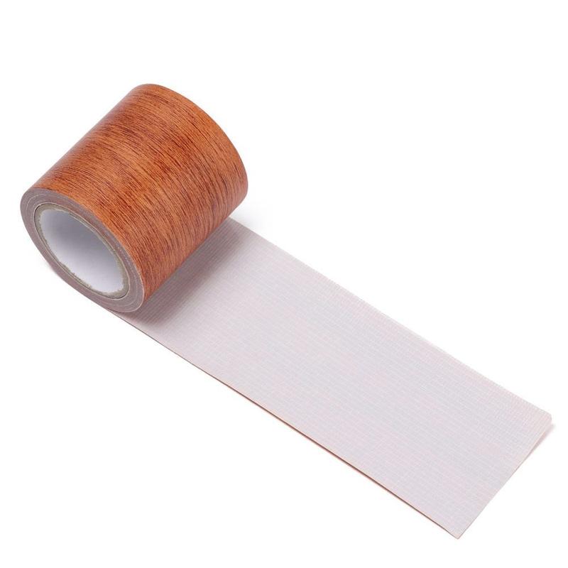 1Roll 5M Realistic Wood Grain Repair Adhensive Duct Tape Floor Furniture Renovation Skirting Line Sticker Home Decoration 4