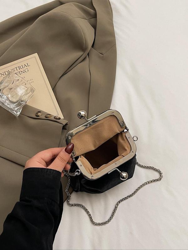 Women's Fashionable Metallic Frame Design Crossbody Bag, Casual Versatile Shoulder Bag for Daily Used, Trendy All-match Commuter Bag 7