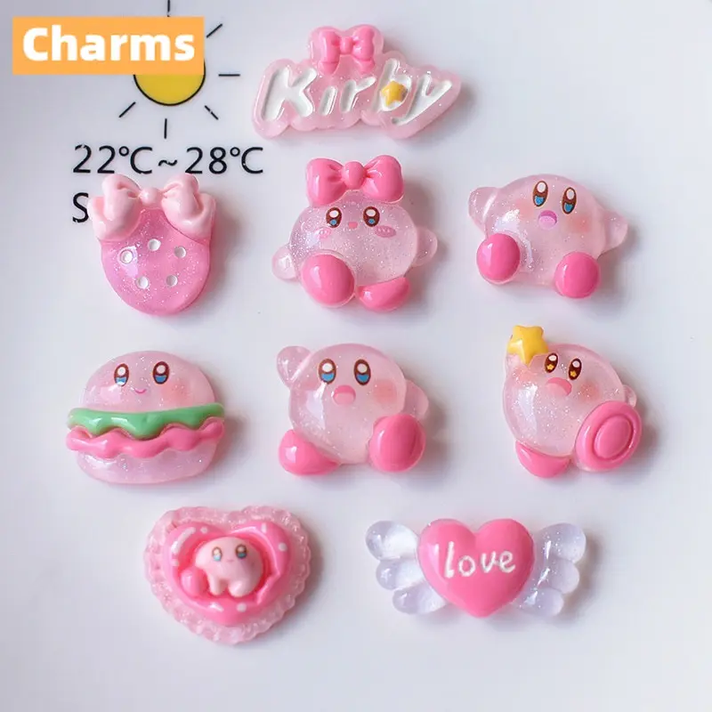 Sticker, Jibbitz, Charm Cross，Phụ Kiện Giày Dép, Ngôi Sao Hoạt Hình Kirby (V), Dòng Trong Suốt, Lỗ Giày, Thiết Kế Giày