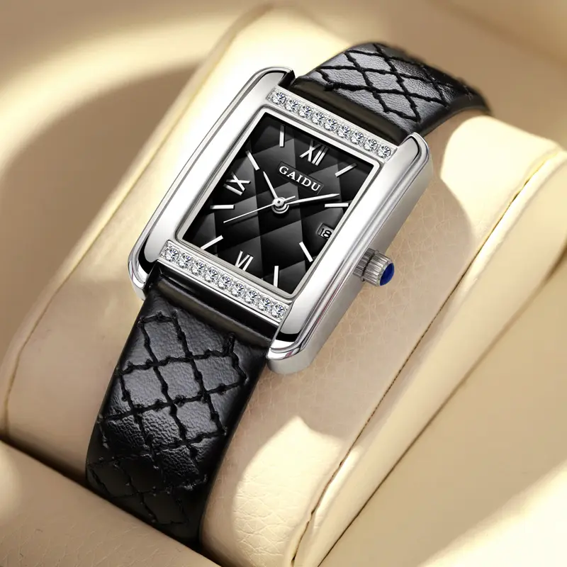Women's Watch Retro Affordable Luxury Simple Diamond Square Quartz Watch Classical Temperament Commute Niche Belt Watch Gift for Women's Holiday Gift