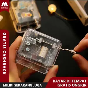 Multi-M Kotak Musik Klasik Transparan Tuas Putar Musical Box - 899023
