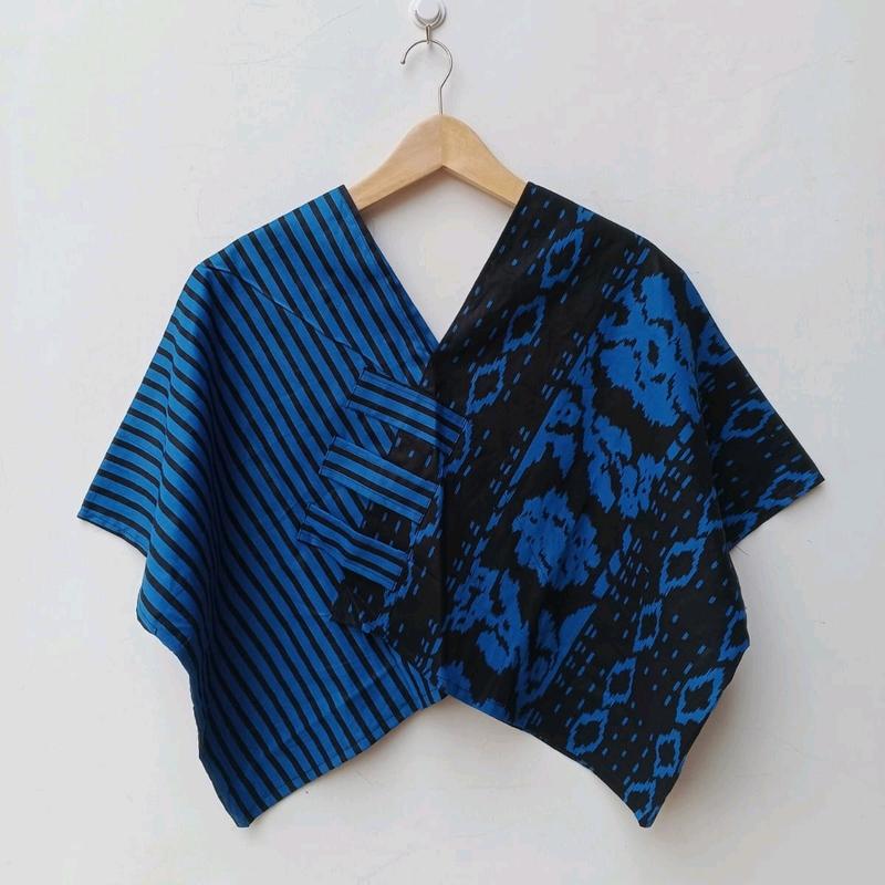 CROP TOP ETNIK BATIK MODEL OVERSIZE ATASAN BLUS KANTOR WANITA Katun 3