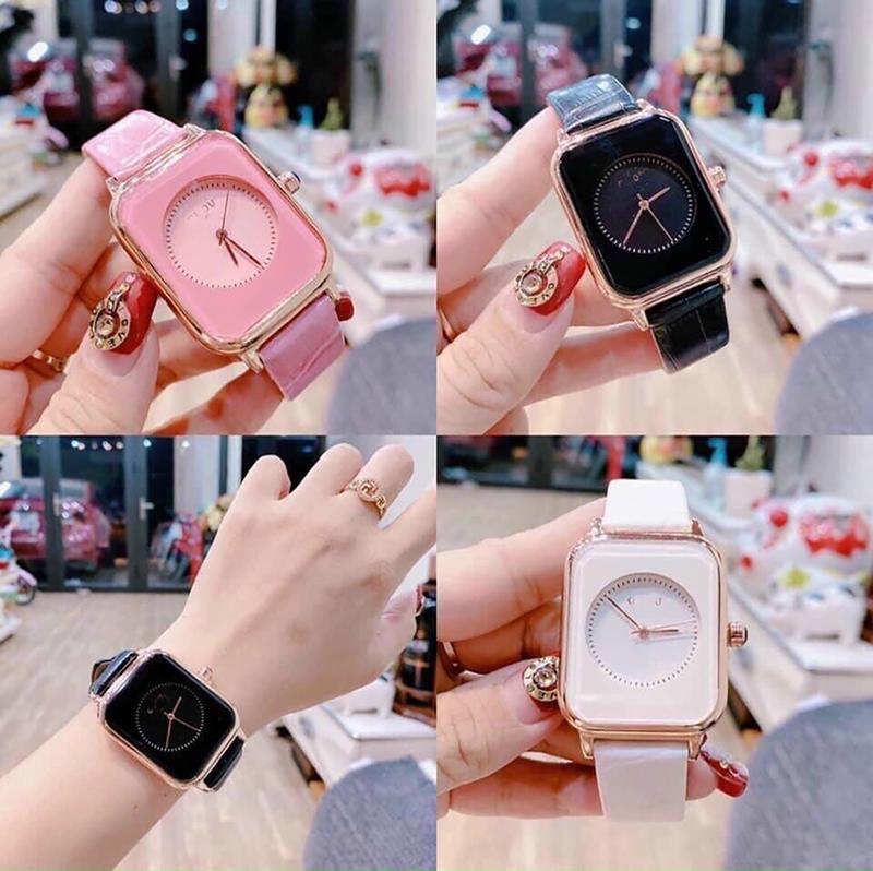 Đồng hồ nữ guou mặt vuông dây silicon siêu đẹp