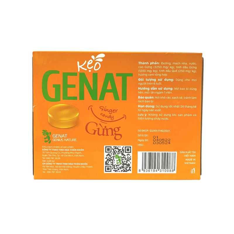 Combo 2 Hộp Kẹo Genat Gừng (Hộp 100 viên) - Genat Snack Ăn Vặt Food Candy kẹo trái cây kẹongậm 0