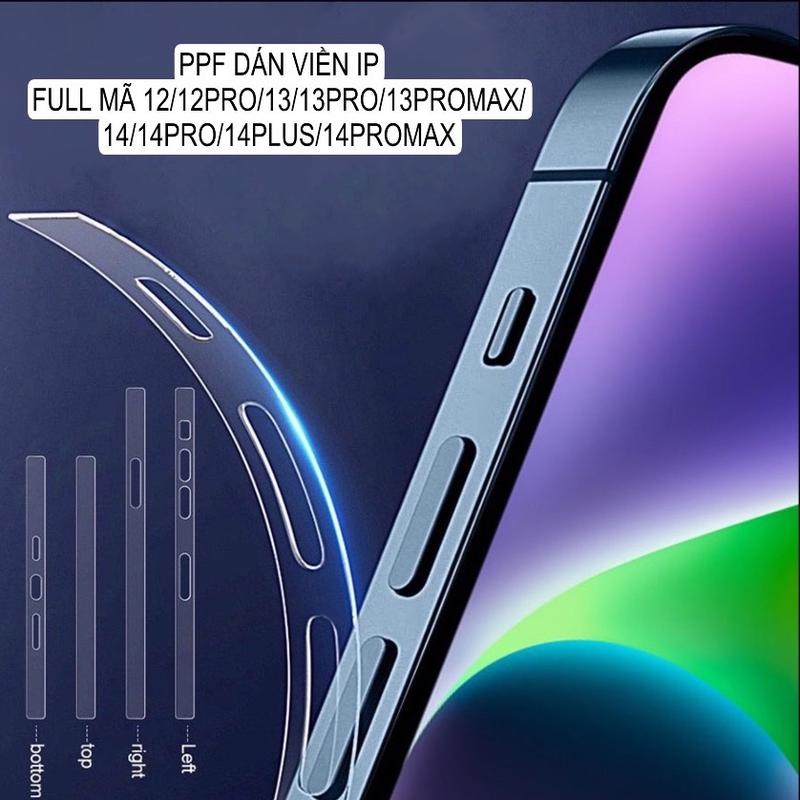 Dán viền Miếng dán PPF trong suốt siêu dính cho IPhone 12 12PRO 12PROMAX 13 13PRO 13PROMAX 14 14PRO 14PLUS 14PROMAX 15 15PLUS 15PRO 15PROMAX-Bảo vệ viền máy