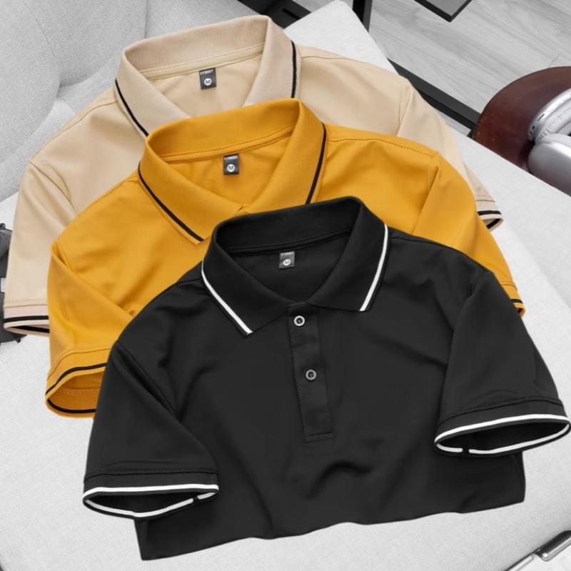 COMBO 3 Áo Thun Nam Polo HaBill QUỐC DÂN Viền Cổ Viền Tay Áo Polo Trơn - Ngắn Tay Shirt Có Cổ Menswear Nhung
