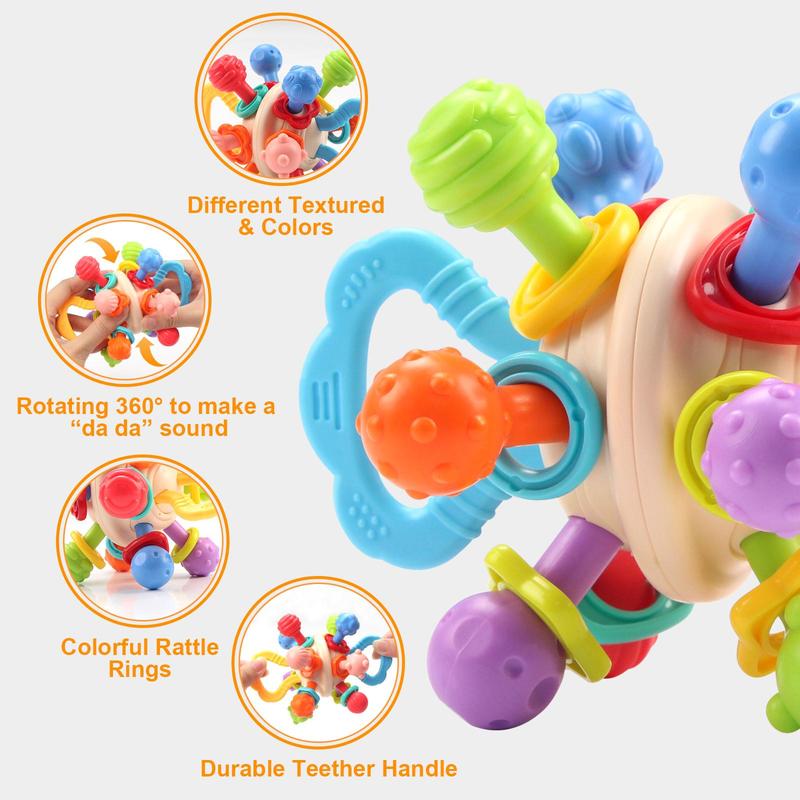 Baby Montessori Toy, Baby Sensory Toy, Early Education Toy, 1 Box Manhattan Teether Ball & 1 Box Stacking Blocks Toy, Educational Toy for Kids 1