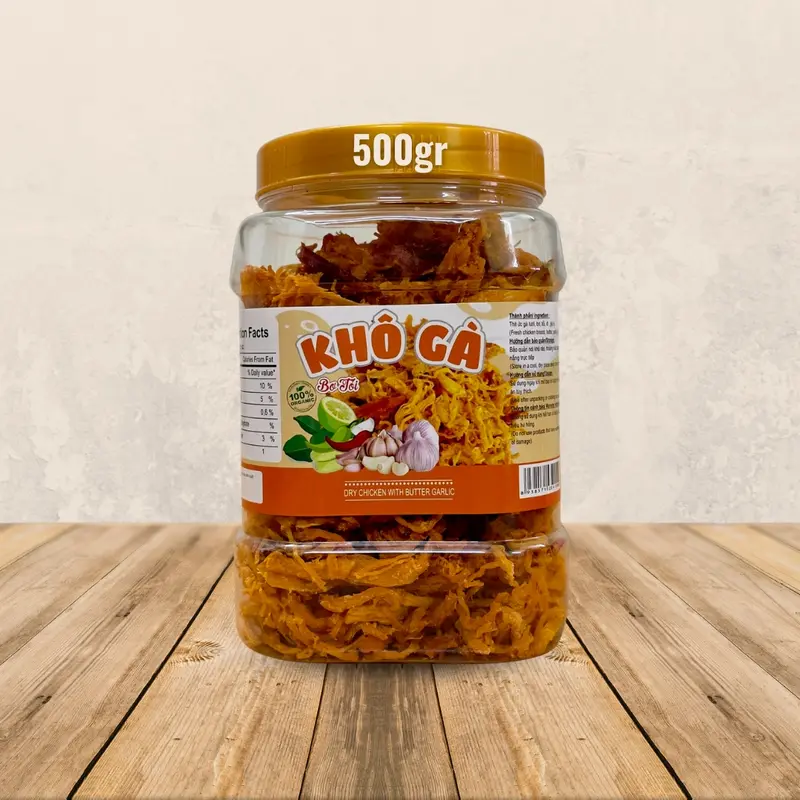 Khô Gà Lá Chanh, Khô gà bơ tỏi Loại 1 Siêu Ngon Hộp 500GR - Sản Phẩm Đạt Tiêu Chuẩn Vệ Sinh An Toàn Thực Phẩm khô  galachanh 4