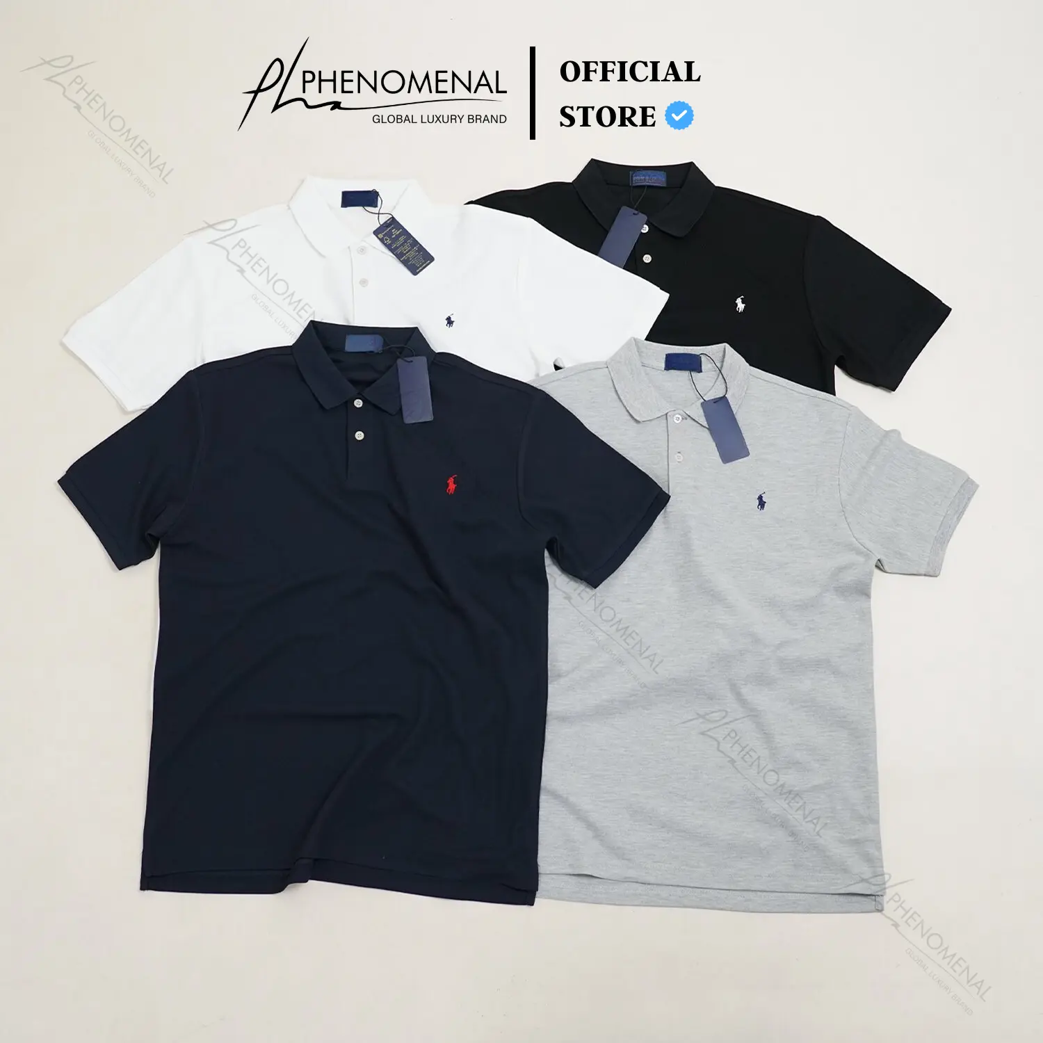 Áo Polo Ngựa Thêu Logo Basic (4 màu) - Áo thun cổ bẻ nam nữ Cotton Cá Sấu form rộng Menswear Có Cổ
