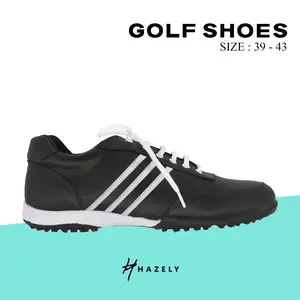 HAZELY Sepatu Golf Osric Series UNISEX - Black 3 Stripes HZL11