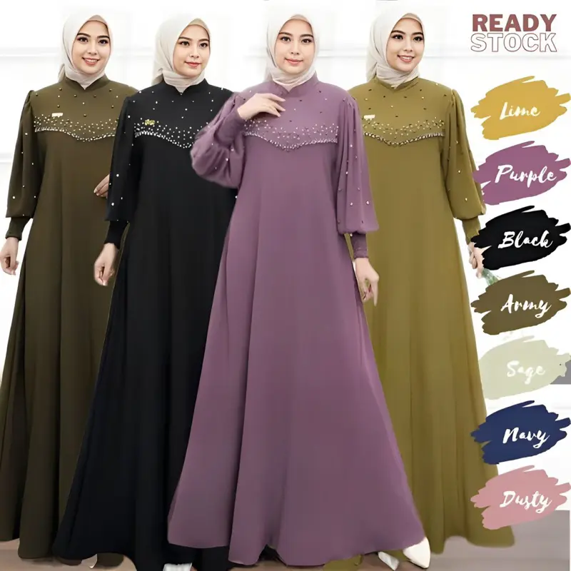 VIONI DRESS / GAMIS CRINKLE PREMIUM / DRESS PAYET MUTIARA / DRESS FORMAL CASUAL / GAMIS LEBARAN / SYLE ELEGANT MEWAH