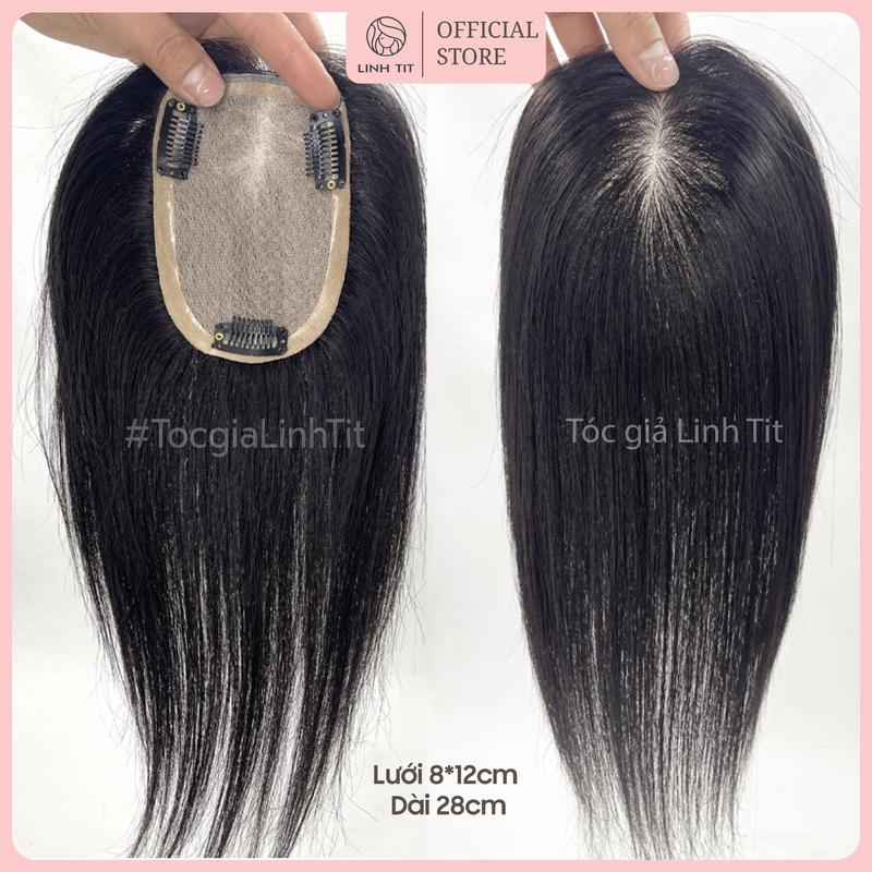 [ BẢN ĐẸP ] Phủ hói lưới HD mô phỏng  đầu thật, rẽ đảo full ngôi lưới mảng rộng  8*12cm, dài 28-30cm | Tóc giả Linh Tít