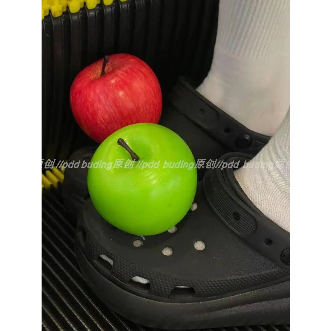 Phụ Kiện Clogs Thông Gió Công Viên Trái Cây, Mô Phỏng Táo Và Dưa Hấu, Ba Chiều, Khóa Trang Trí Có Thể Tháo Rời Thời Trang Dễ Thương Và Ngọt Ngào