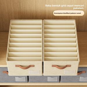 Kotak Penyimpanan Seluar Pakaian, Bahan Linen Kapas, Kotak Petak, Sesuai untuk Asrama, Kotak Penyimpanan Seluar Pakaian Papan PP, Alat Berguna, Fesyen Kedap Udara Supplies without water accumulation tempat tidur kotak & tong penyimpanan