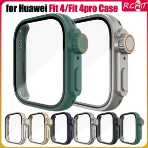 Hard PC Case for Huawei Fit 4pro/Fit 4 Replacement Ultra Case Tempered Glass Screen Protector Bumper for smartwatch Huawei Fit 4pro/Fit 4