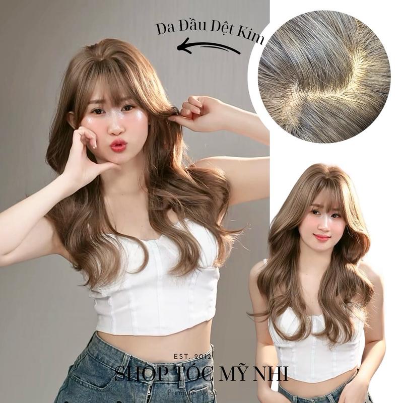 Tóc Giả Mỹ Nhi Nguyên Đầu Dệt Kim CH007 Xoăn Layer dài 50cm Wig Nữ