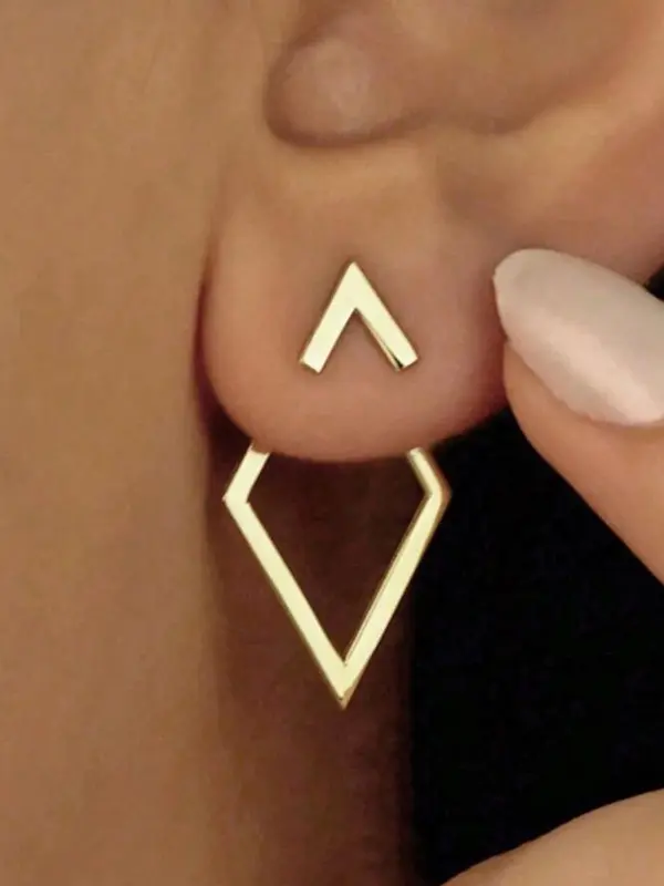 Geometric Design Dangle Earrings, Fashionable Jewelry for Women, Trendy All-match & Exquisite Jewelry for Birthday Gift 4