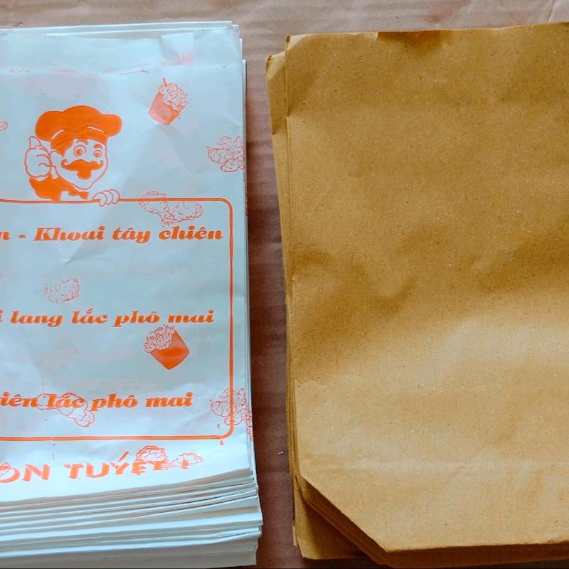 100 túi giấy đựng gà rán khoai tây chiên bạn tráng nướng