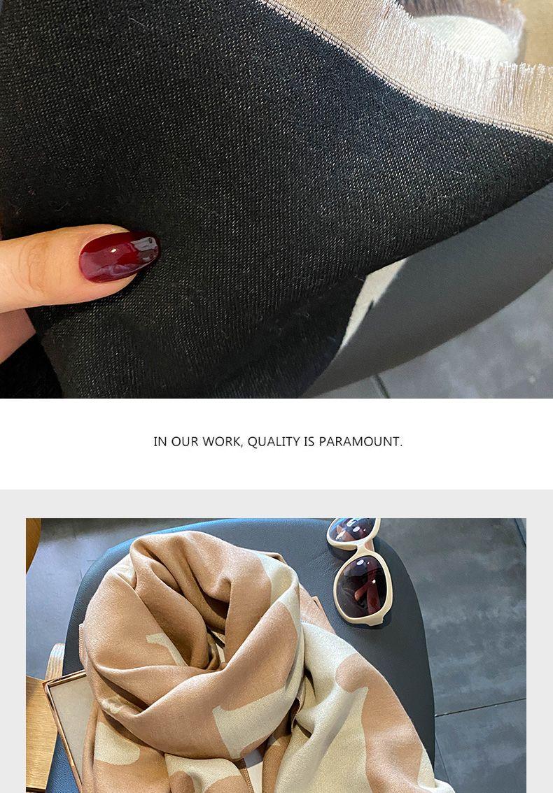 Product Introduction of Khăn Quàng quàng cổ Chữ Cái, Hai Mặt, Thời Trang Cao Cấp, Dành Cho Nam Và Nữ, Mùa Đông, Dày Dặn, Giống Cashmere, Khăn Choàng, Phù Hợp Bên Ngoài, Thích Hợp Cho Các Cặp Đôi, Khăn Quàng quàng cổ Ấm Áp Women 7