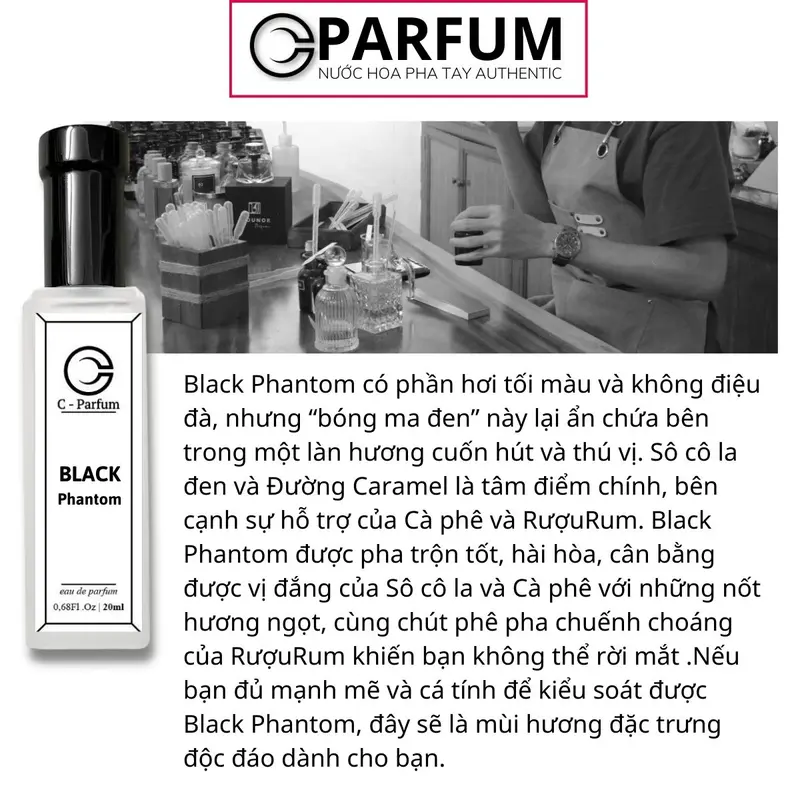 Nước hoa nam C-Parfum KlLlAN BLACK PHANTOM 20ml Quyến rũ sang trọng 2