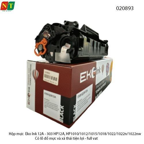 Hộp mực Eco Ink 12A - 303 HP12A, HP1010/1012/1015/1018/1022/1022n/1022nw - Có lỗ đổ mực và xả thải tiện lợi 0