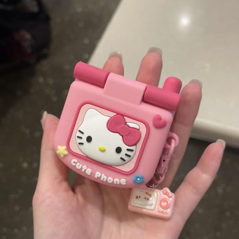 tai nghe Ốp Điện Thoại Hình Mèo Kitty Tương Thích Với Apple AirPods 4 Tai Nghe Bluetooth Vỏ Bảo Vệ Dành Cho Thế Hệ 1 2 Và Pro 3 Vỏ ốp Mềm Chống Sốc airpods hình lá cờ việt nam