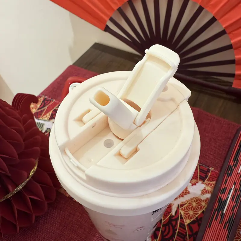 Cốc uống cafe, uống nước 2 lớp kèm nắp xoay có lỗ cắm ống hút 580ml Cổ phiếu vận chuyển nhanh chóng 4