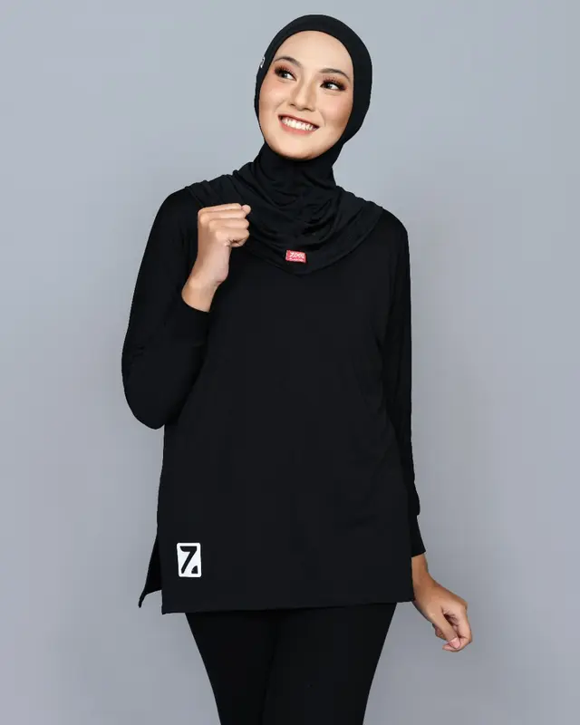 Zeea Baju Olahraga Muslimah Baju Gym Wanita Hijab Polos Inner Farah Muslim Panjang 0